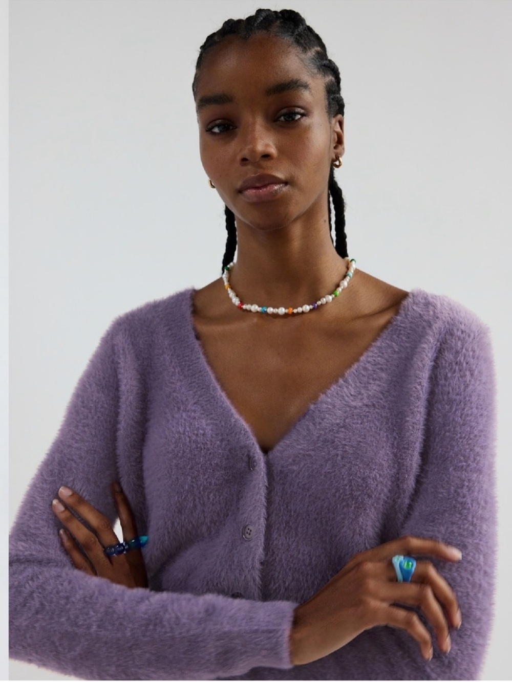 Aritzia Sunday Best Heather Mauve Reese Cardigan - Picture 3 of 13